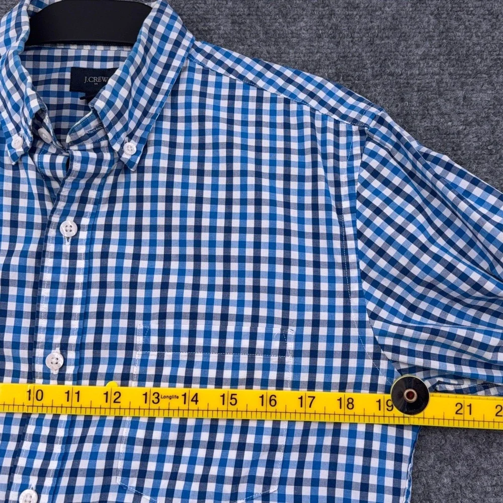 J Crew Mens Button Down Shirt Blue Gingham Check Long‎ Sleeve Casual Size M